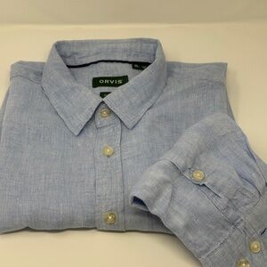 Mens Orvis Linen XL long sleeved shirt